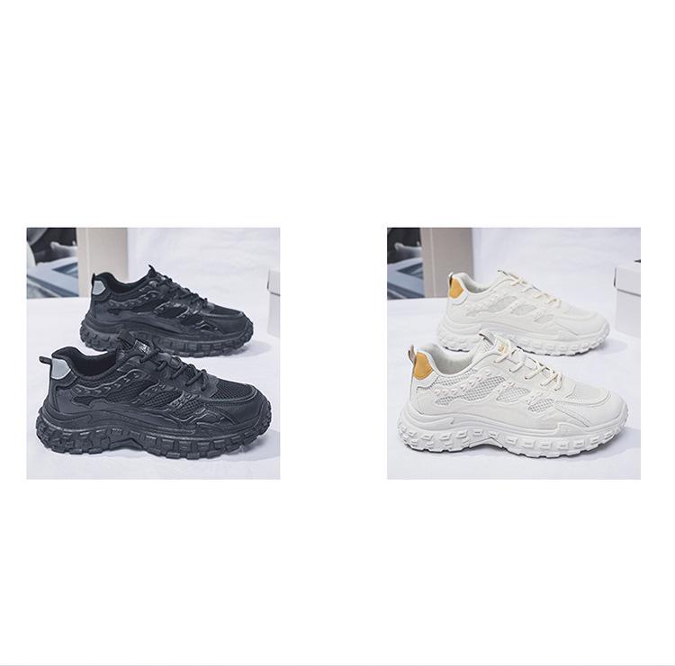 Men's Trendy Spring Mesh Sneakers - Breathable, Thick-Soled, Non-Slip Casual Dad Shoes