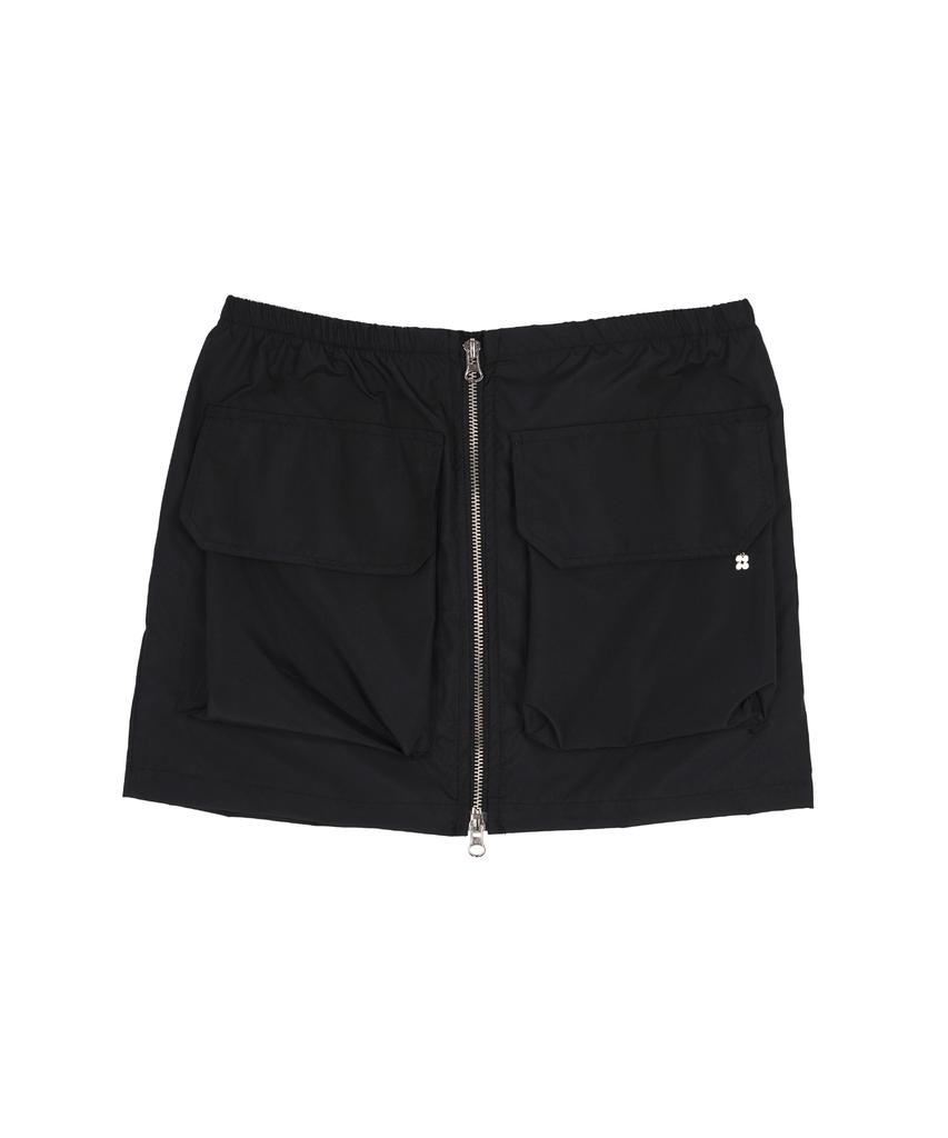 HIGH SCHOOL DISCO Zipper Cargo Pocket Low-Rise Skirt Black