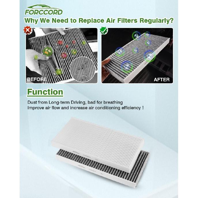 2-Pack HEPA Cabin Air Filter Fits For -2026 Volkswagen ID.4 Activated Carbon Cabin Filter Replacement VF4003 Car Accessories