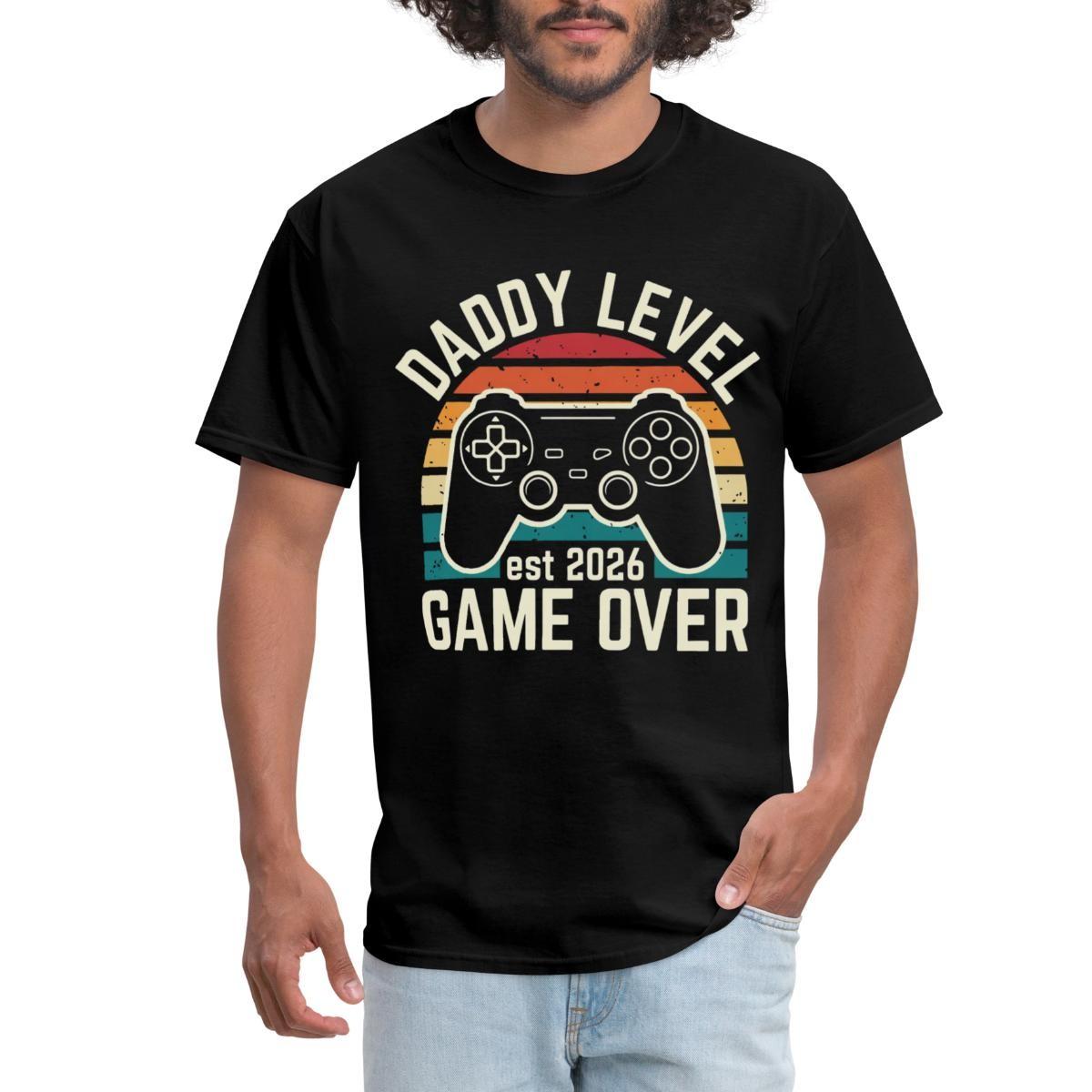 Daddy Level Est 2026 Game Over | Funny Gaming Dad Men s T-Shirt XXXXL