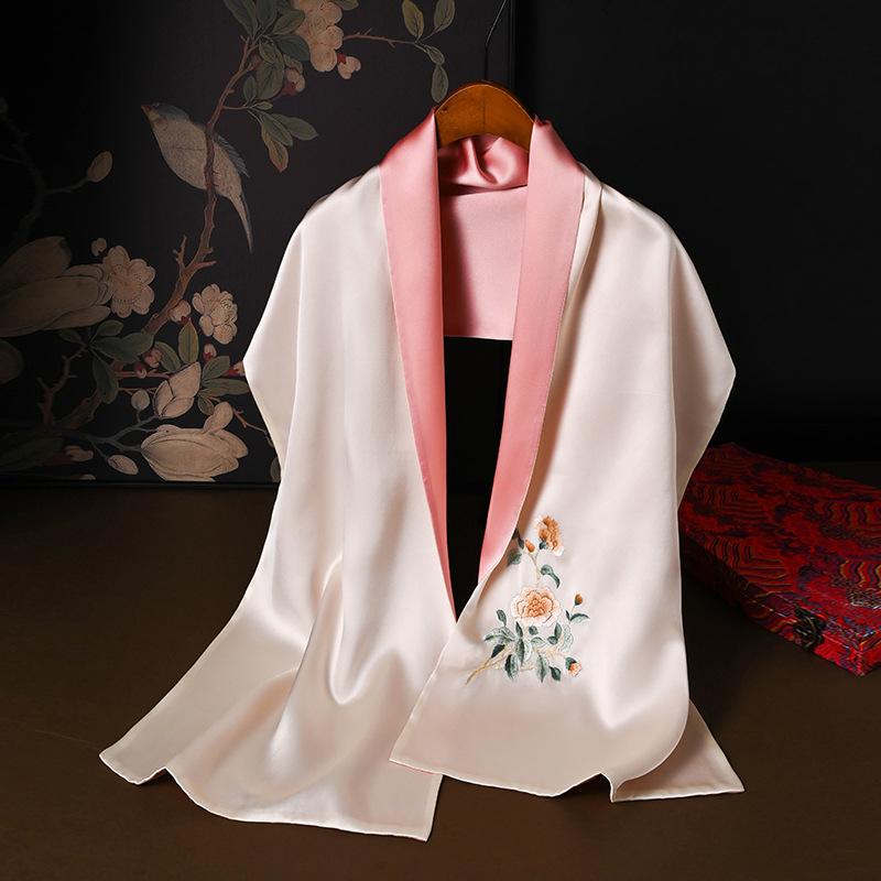Suzhou embroidery silk scarf women s new double-sided silk embroidery long scarf mother gift hand embroidery mulberry silk gift silk 155cm*35cm