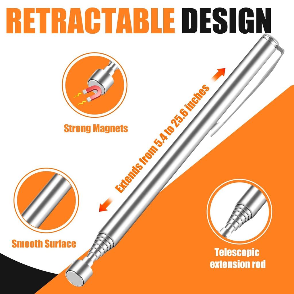 Telescoping Magnetic Pickup Tool Telescopic Strong Magnet Sticks Non-Slip Long Extendable Magnet Pickup Tools Nail Picker Upper
