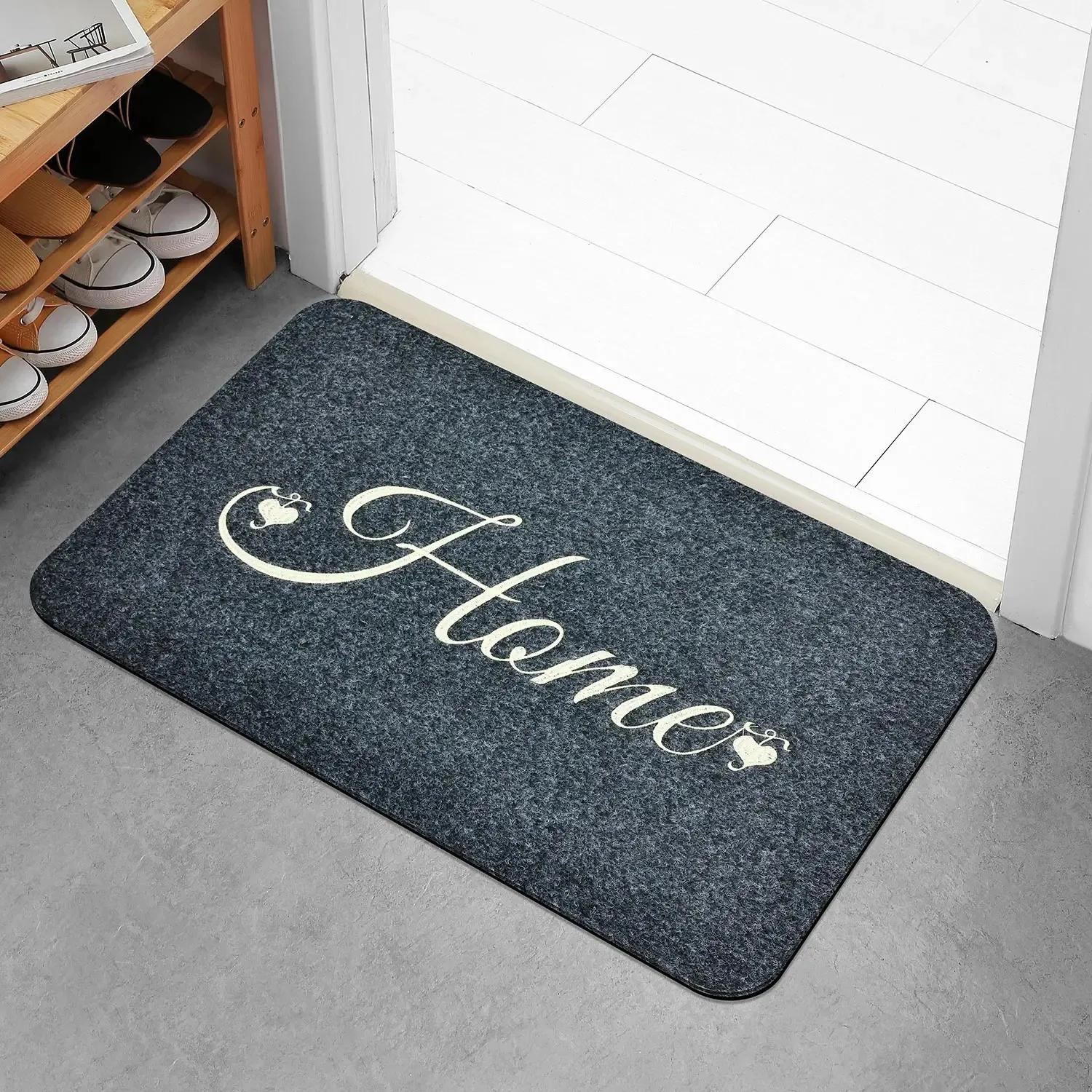 Simple Art Home Pattern Entrance Floor Mat Bathroom Absorbent Foot Door Mat Kitchen Front Door Nonslip Area Foot Mats 40x60cm