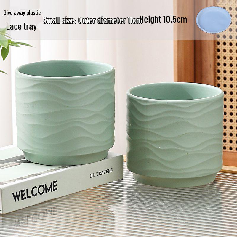 Nordic Style White Ceramic Succulent Pot with Four Compartments