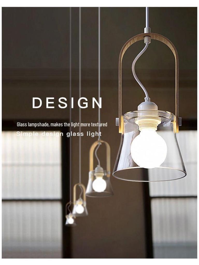 Walnut Glass Pendant Light for Bedside, Salons, Cafes, and Bars