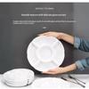 Reusable Round Divided Food Storage Tray BPA-Free Plastic Portable Dinner Plate for Diet Control Meal Prep