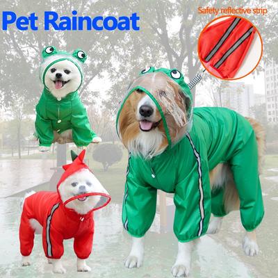 Psí mazlíček Pláštěnka Obličej Nepromokavé Oblečení Kombinéza Štěně Bunda Psi Pláštěnka