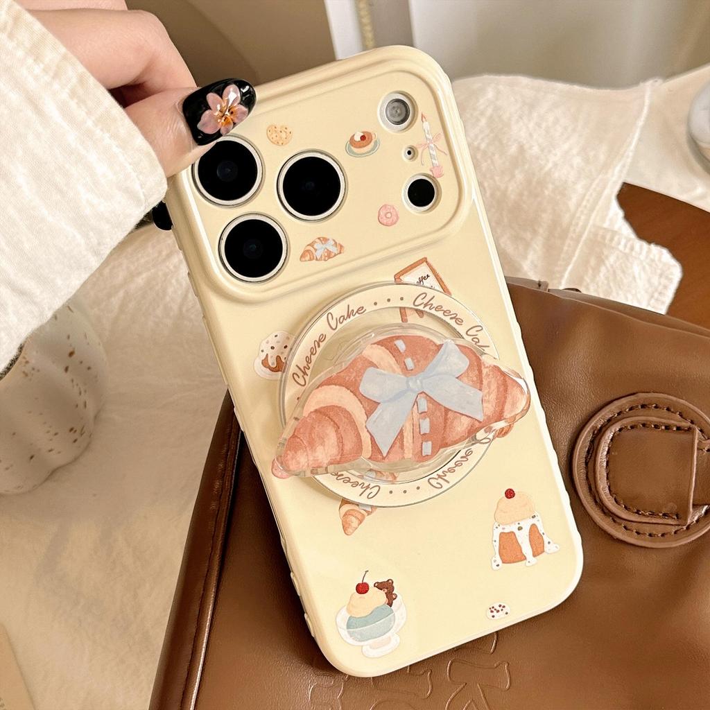 Creative Bread House Stand Phone Case for iPhone 16, iPhone 17, iPhone 17 Pro Max