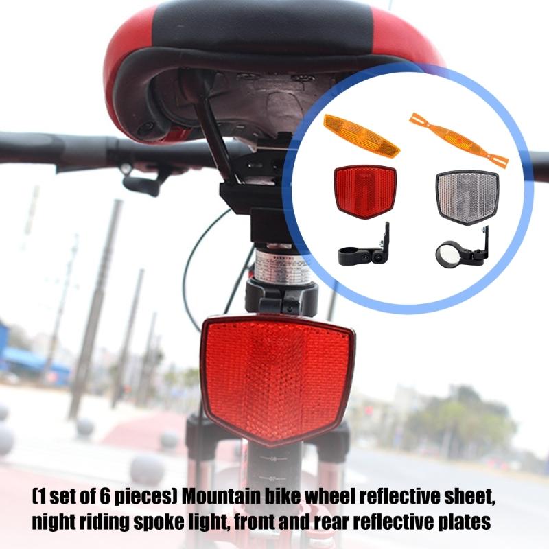 6pcs Bicycles Spokes Reflectors Safety Warning Light for Mountain Bike Wheel Rims Reflective Rims Mount Accessories