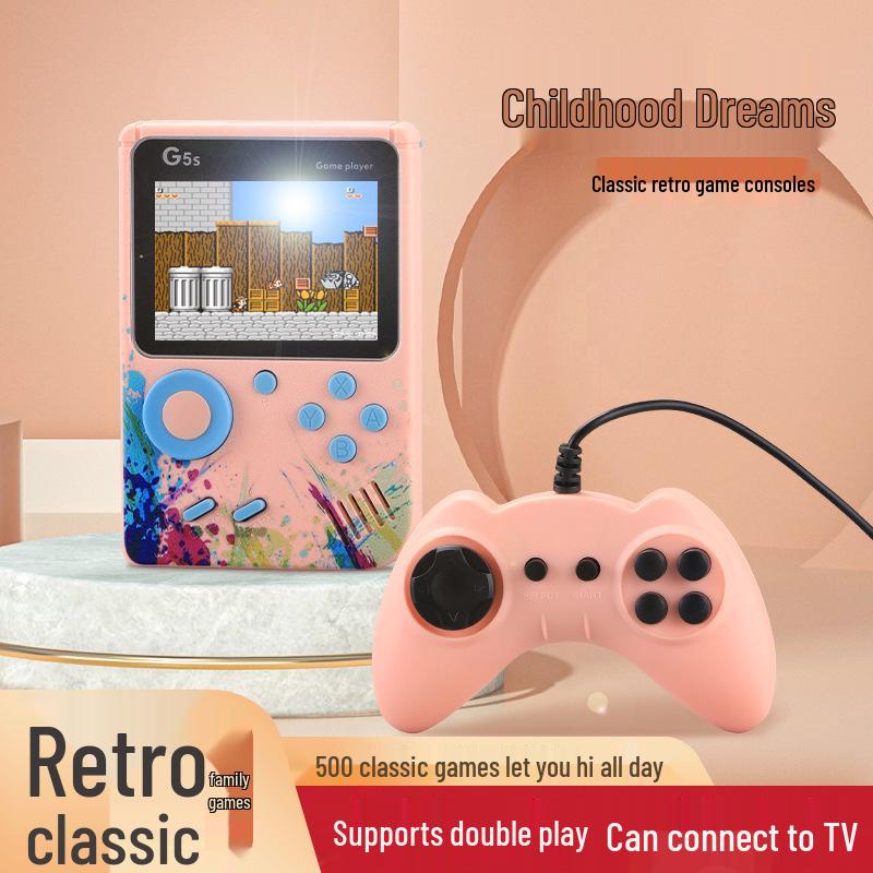 G5s Retro Handheld Console: 500 Classic Games, Two-Player Nostalgic Toy for Children