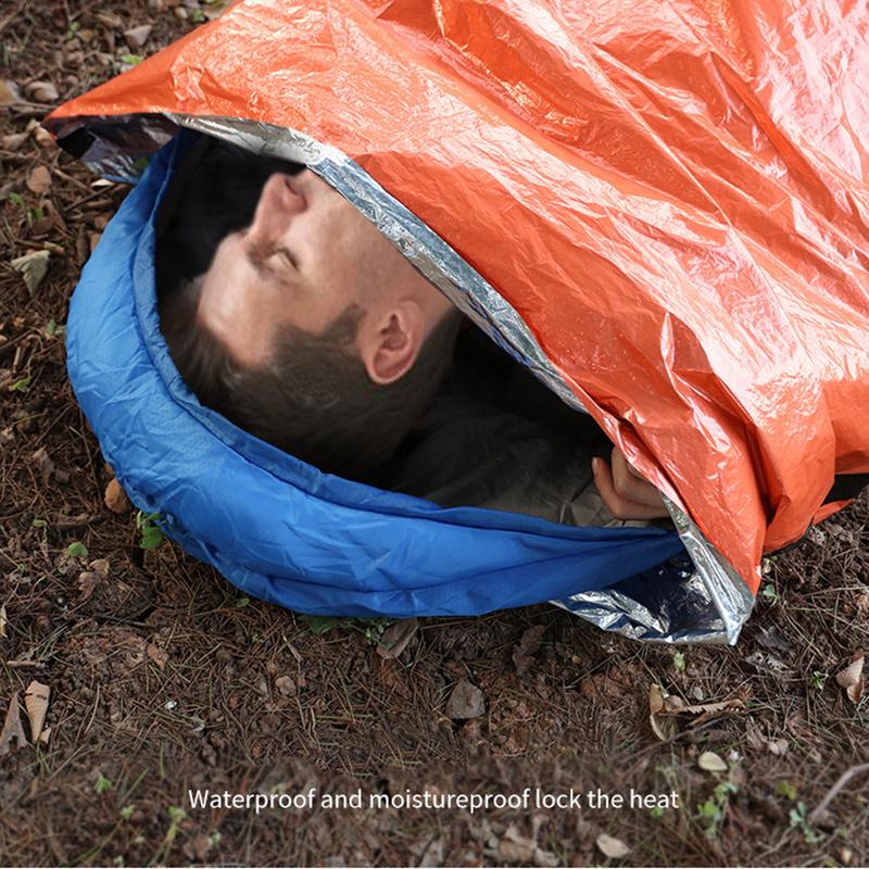 Portable Thermal Sleeping Bag Sleeping Bag Survival Lightweight Bivy Sack Portable Compact Survival Shelter Thermal Outdoor