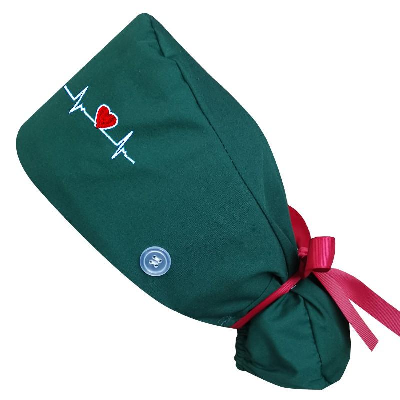 Adjustable Scrub Caps Working Cap Ponytail Holder Bouffant Nursing Hats With Buttons Long Hair Turban Hats Women & Men