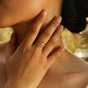 3pcs Stackable Thin Rings for Women Wedding Brand, Stainless Steel Gold Gold Plated Bague Anillo Layered Jewelry Size 6-11