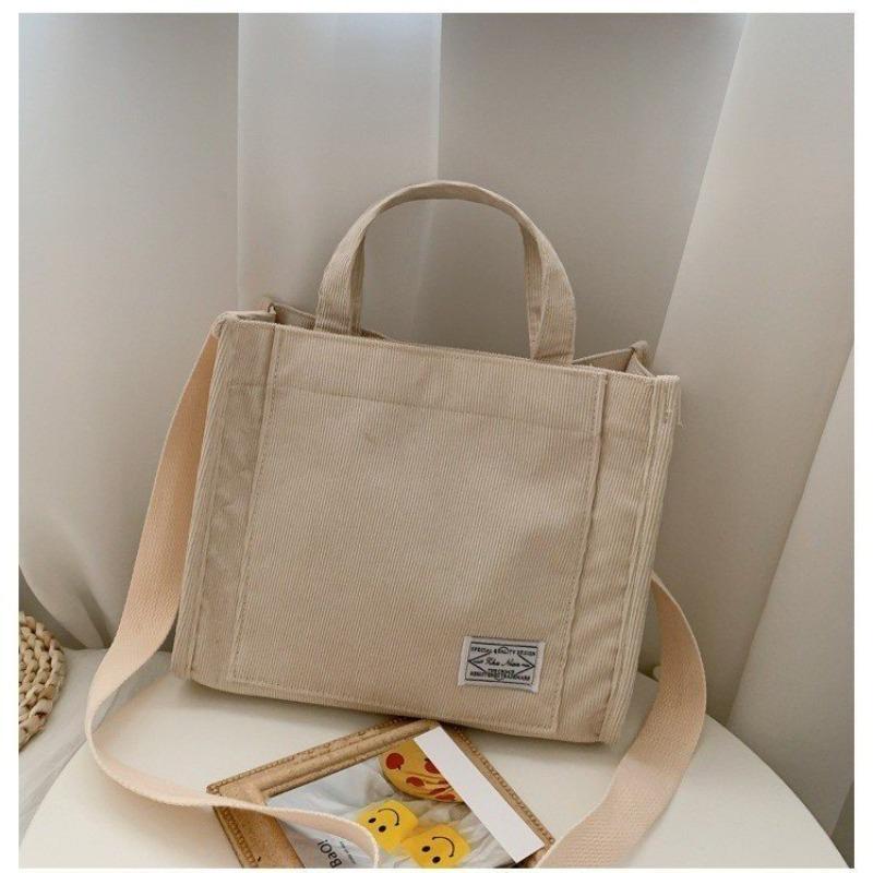 2026 New Corduroy Canvas Bag Women's Shoulder Crossbody Handbag Small Square Bag