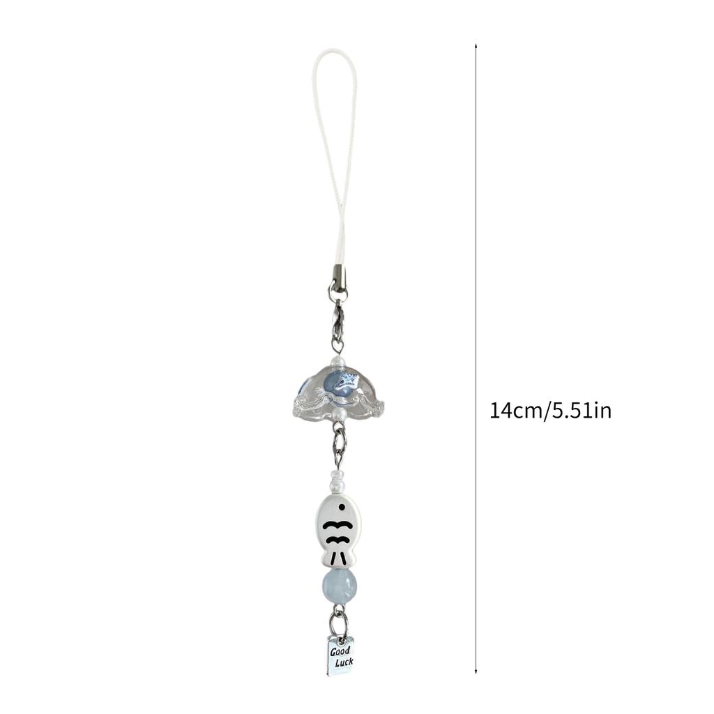 Lucky Fish Wind Chime Phone Charm Accessory Adds Serenity and Good Fortune To Your Daily Life for Trendy Women