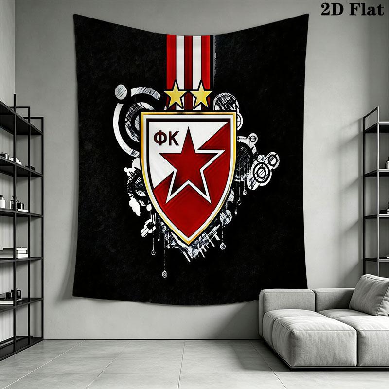 Crvena Zvezda logo Wall Hanging Printed Fabric Blanket Decorative Tapestries for Bedroom Living Room Home Decor