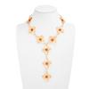 Resin Flower Pendant Choker Necklace for Women Vintage Adjustable Chain Jewelry Accessory