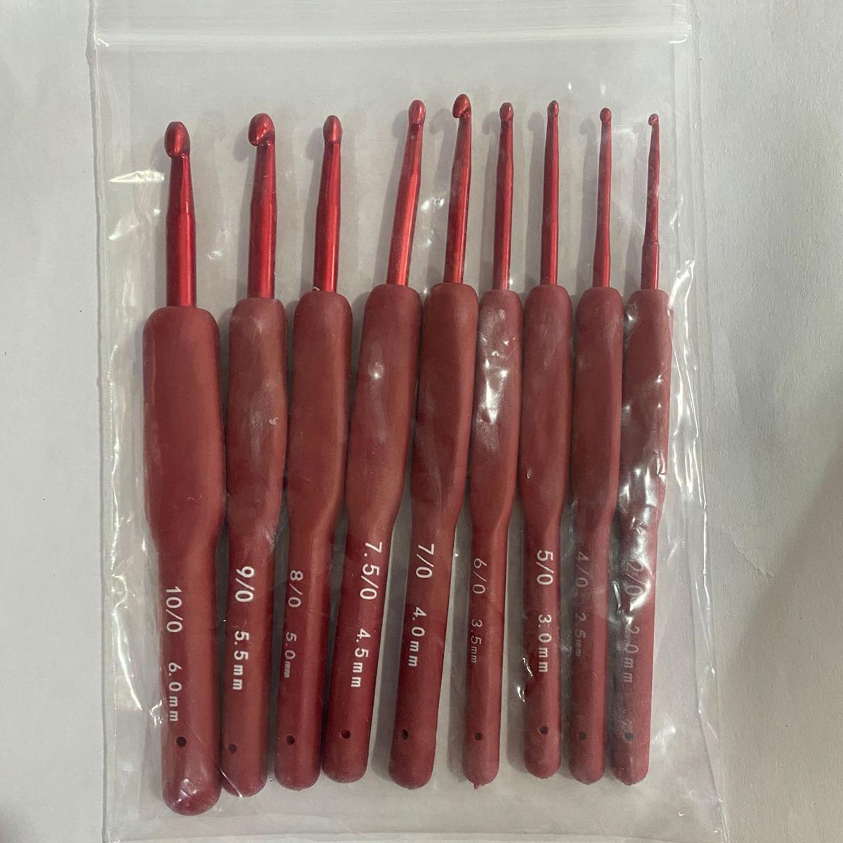 

Crochet Diy Hand Knitting Tool Alumina Crochet Yarn Needle Bag Silicone Anti Slip Crochet Hook Black Red красный