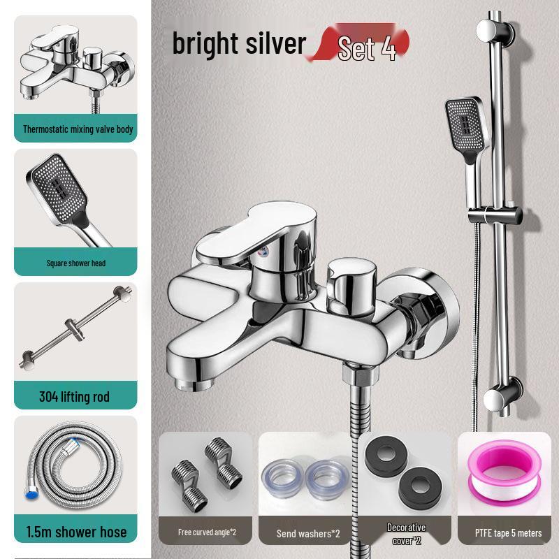 Juego de grifo de ducha y baño de 3 funciones color Gunmetal con mezclador