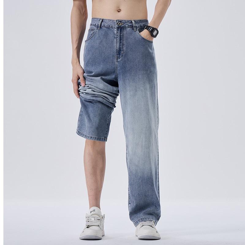 

Новые летние тонкие американские джинсы мужские брюки прямого кроя из теннисной ткани 38