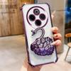 KEYSION Odporne na wstrząsy Platerowane Etui na Telefon dla IQOO Z10 5G Przezroczyste TPU Brokatowe Zdobione Łabędź Podpórka Tylna Pokrywa dla VIVO IQOO Z10 5G