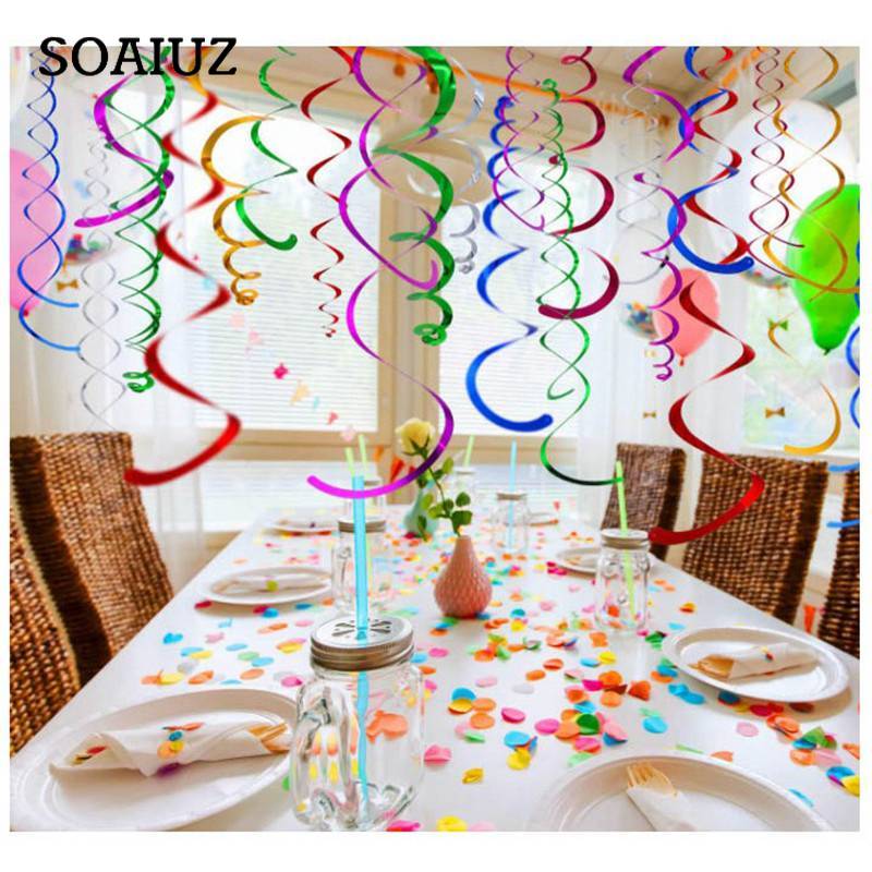 Hanging Spiral Ceiling Supplies Wedding 6PCS Decoration Party Birthday Swirls Pendant