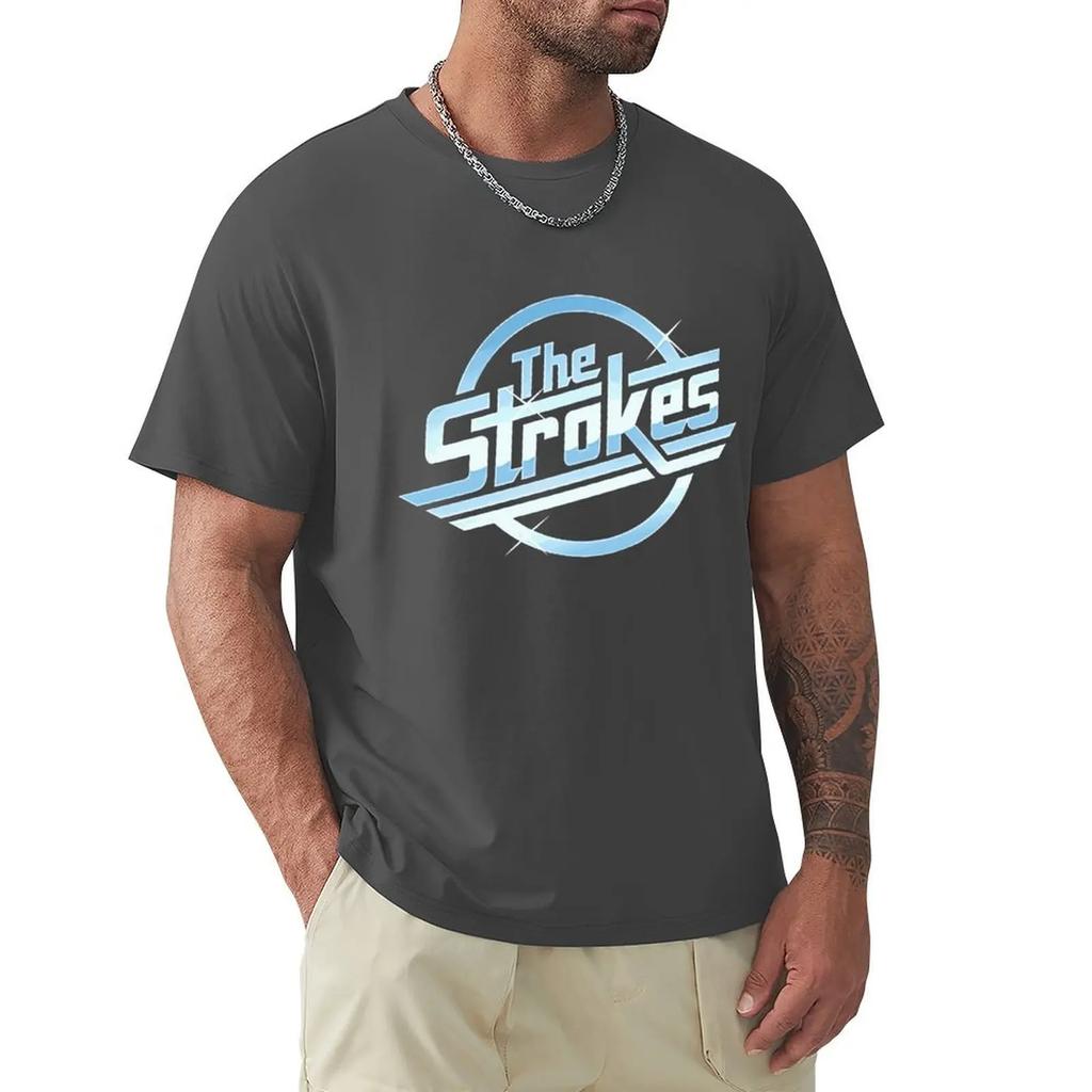 Men Cotton T Shirt Summer Tops The Strokes T Shirt Men Indie Rock Band T-shirt Bigger Size Homme Black T-shirt Drop Shipping