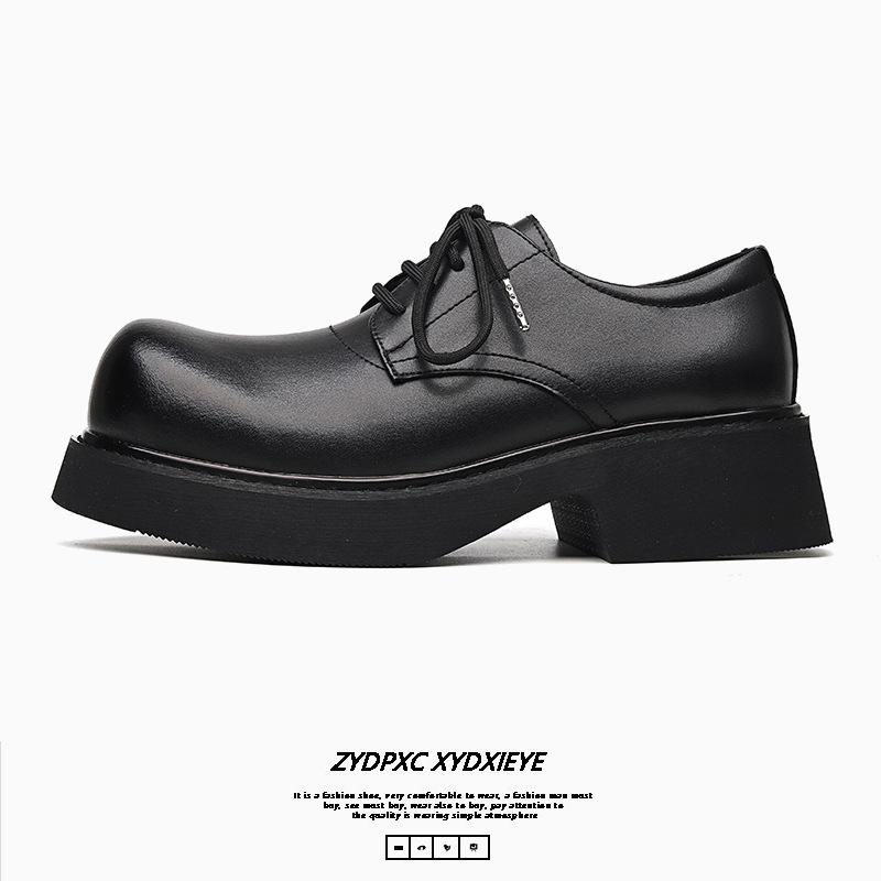Big head Derby shoes men's high-end commuting black platform tide shoes 2024 new height-increasing tide shoes 3233-E