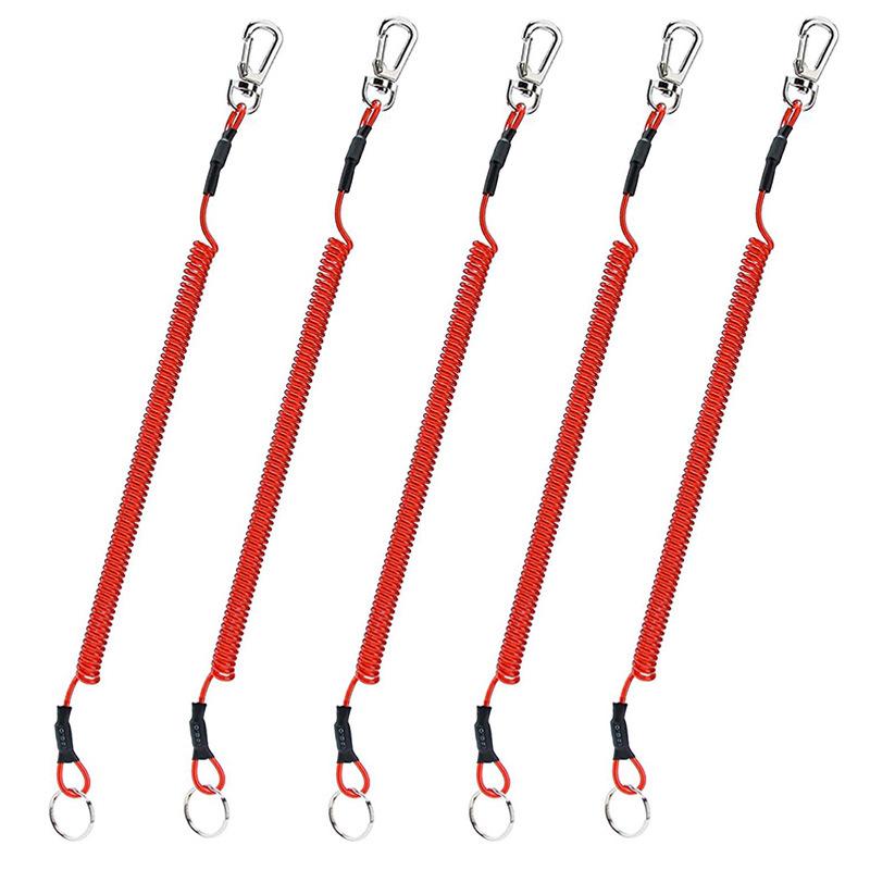 Elastic Steel Wire Keychain Lanyard for Fishing