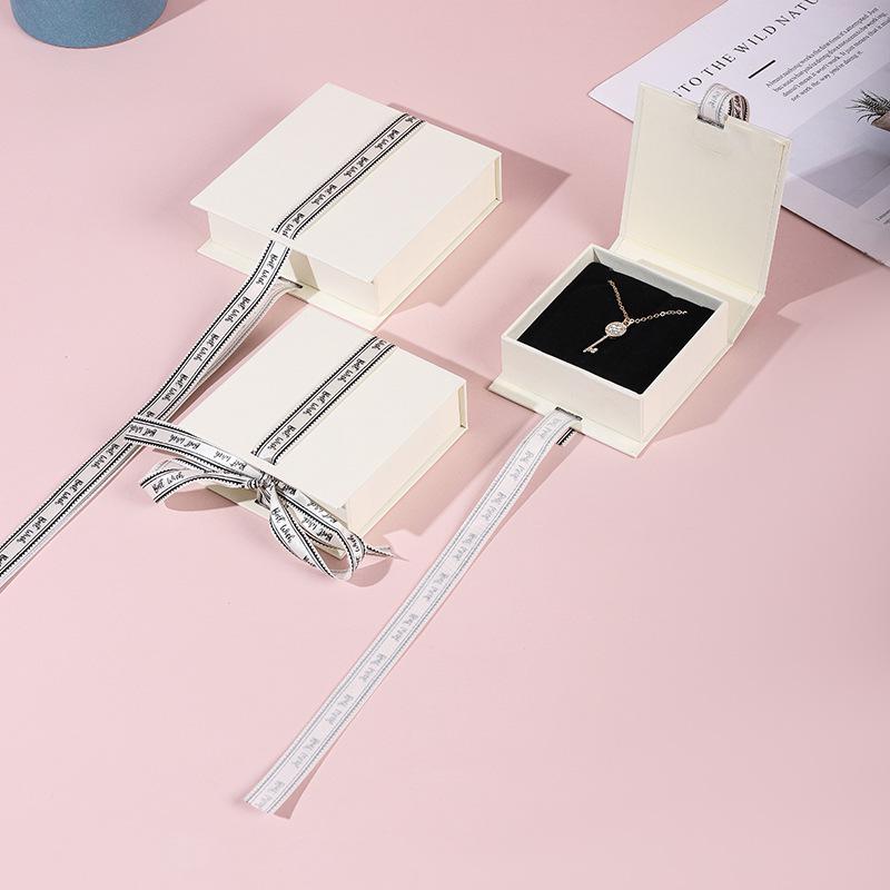 Magnetic Ribbon Flip Box for Jewelry - Necklace, Bracelet, Earrings Storage