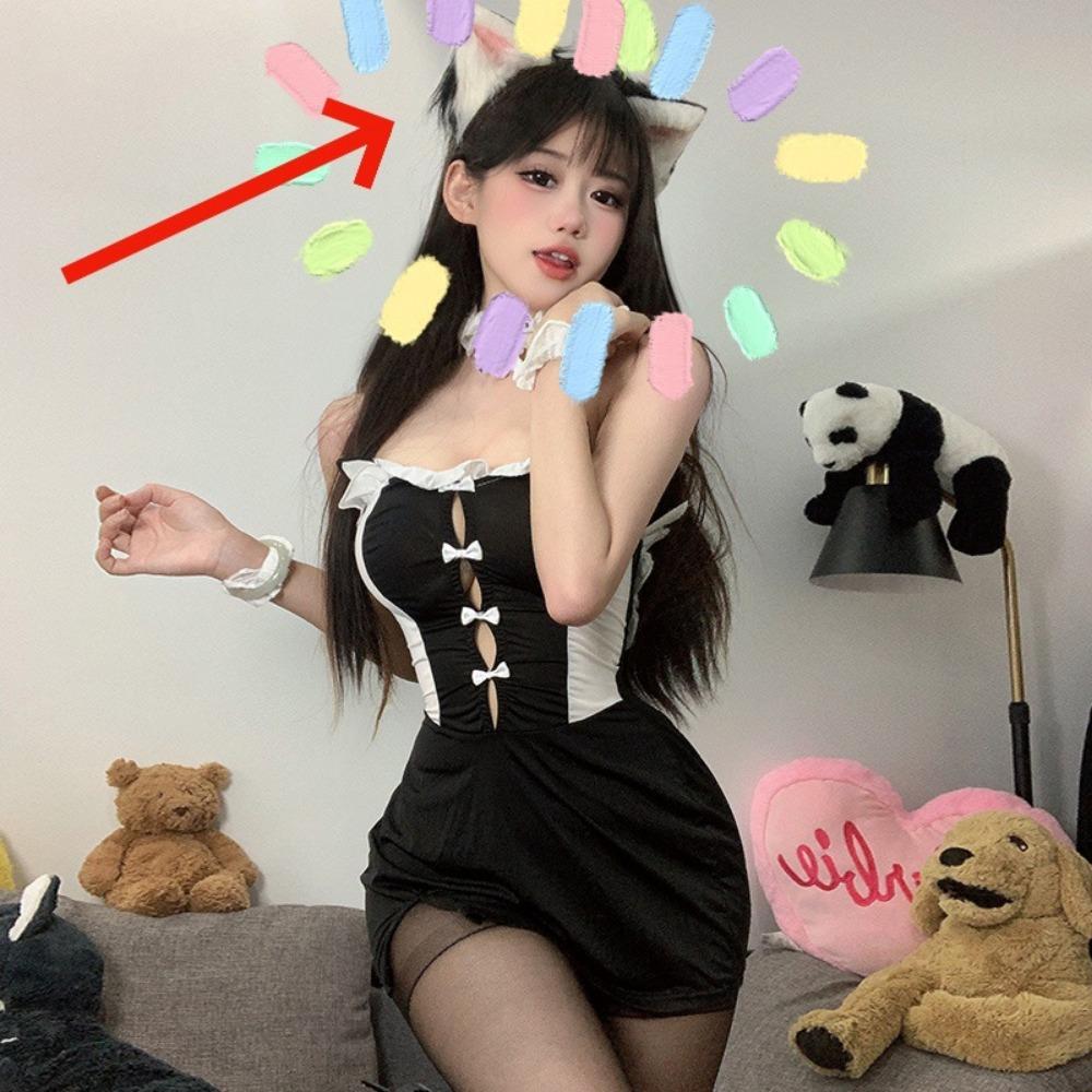 Domila Sexy Lingerie Maid Clothes Sexy Suit Pussy Girl Temptation Open Butt Free Cos Maid Clothes