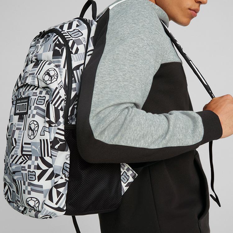 New PUMA Polyester Backpack Regular Unisex Black White 079133-03