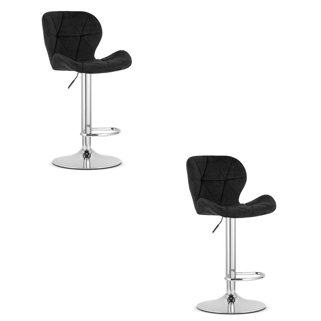 WEST stool - black velvet / chrome base x 2