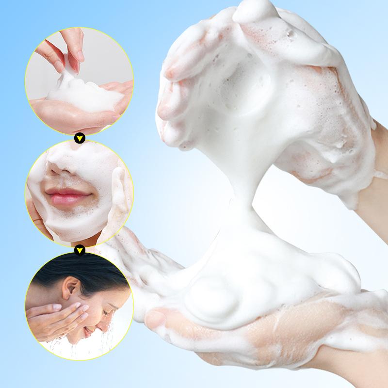 SADOER Peach Green Tea Lemon Facial Cleanser Face Wash Foam Face Cleanser Moisturizing Deep Cleansing Facial Skin Care Cleanser