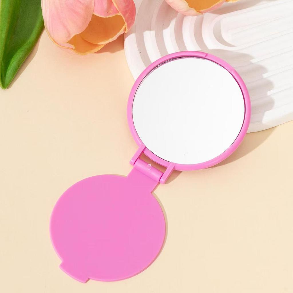 Compact Single-Sided Folding Round Makeup Mirror - Portable Gift Mirror