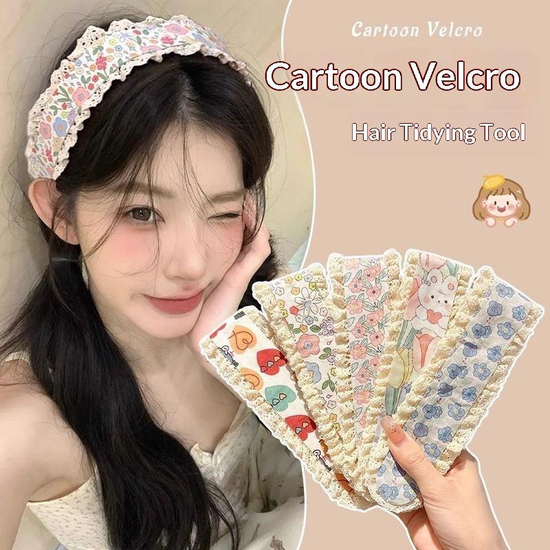 Sweet Floral Pattern Hair Fringe Sticker Headband Forehead Hair Patch Sticker Reusable For Women Daily Makeup Headwear