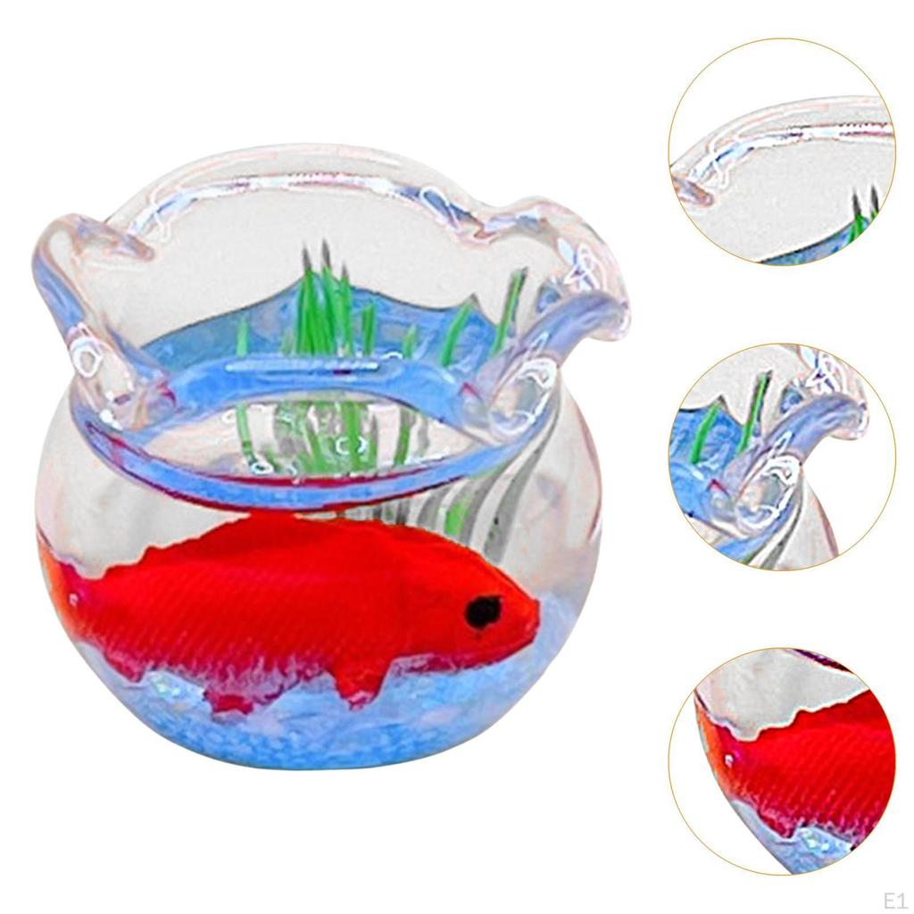 1/12 Puppenhaus Fisch im Aquarium Mini Simulation Handgefertigt Miniatur Tank Modell Zubehör