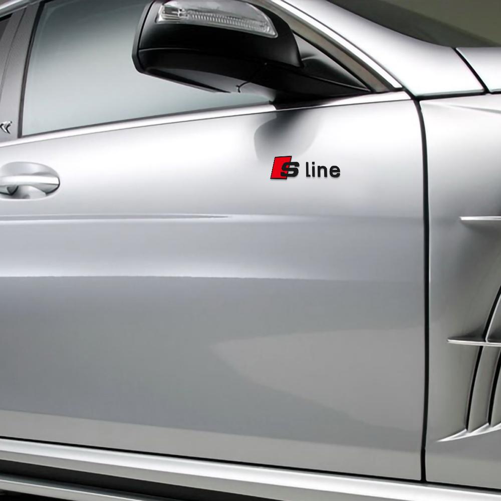 2PCS Waterproof Car Stickers Vinyl Styling Art Creative Auto Decal Center Cover For  Nlux7 Quattro Sline RS A5 S6 C7 B5 Q6 B7 B8 R