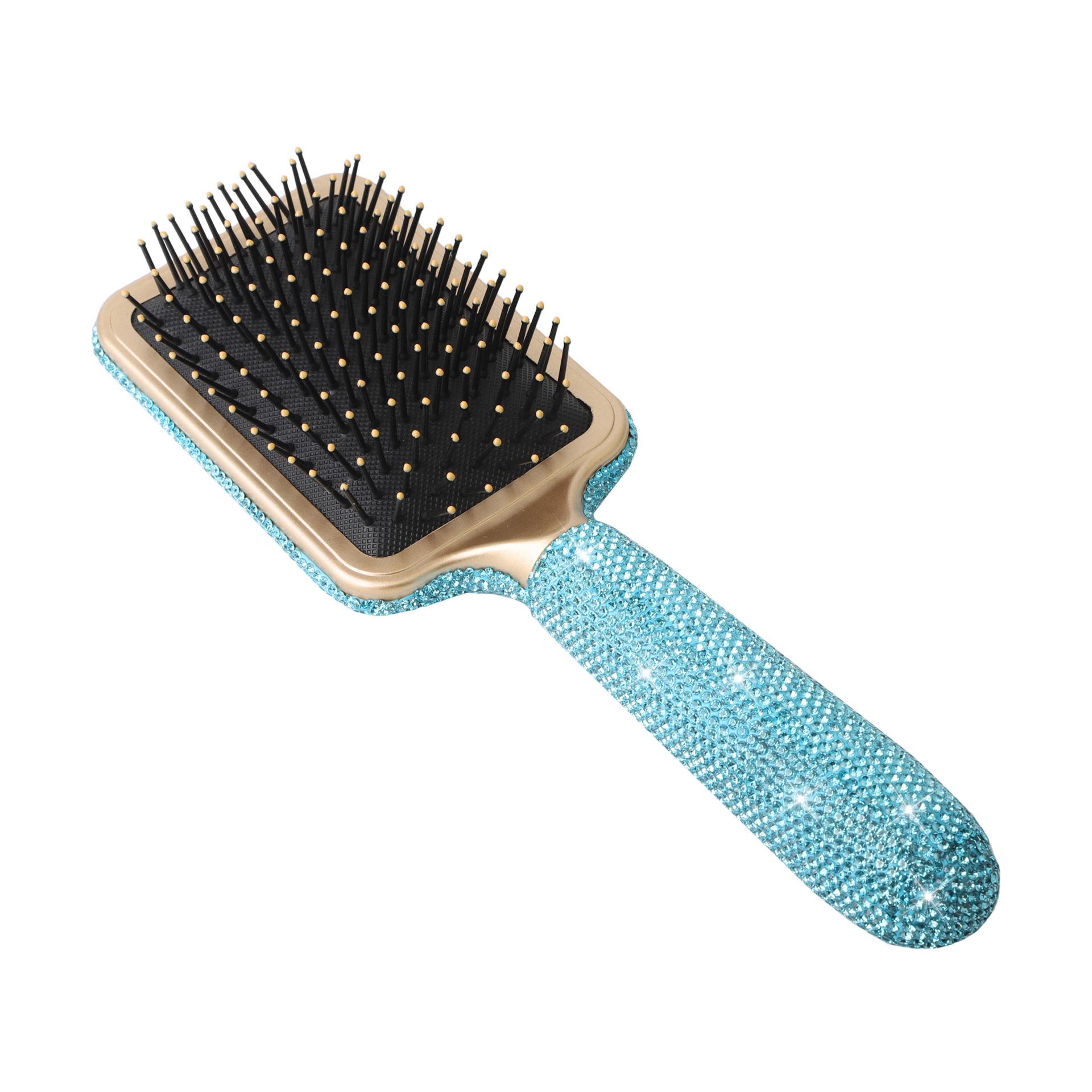 

Luxurious Long Handle Diamond-Inlaid Anti-Static Air Cushion Massage Hairbrush озеро синього кольору