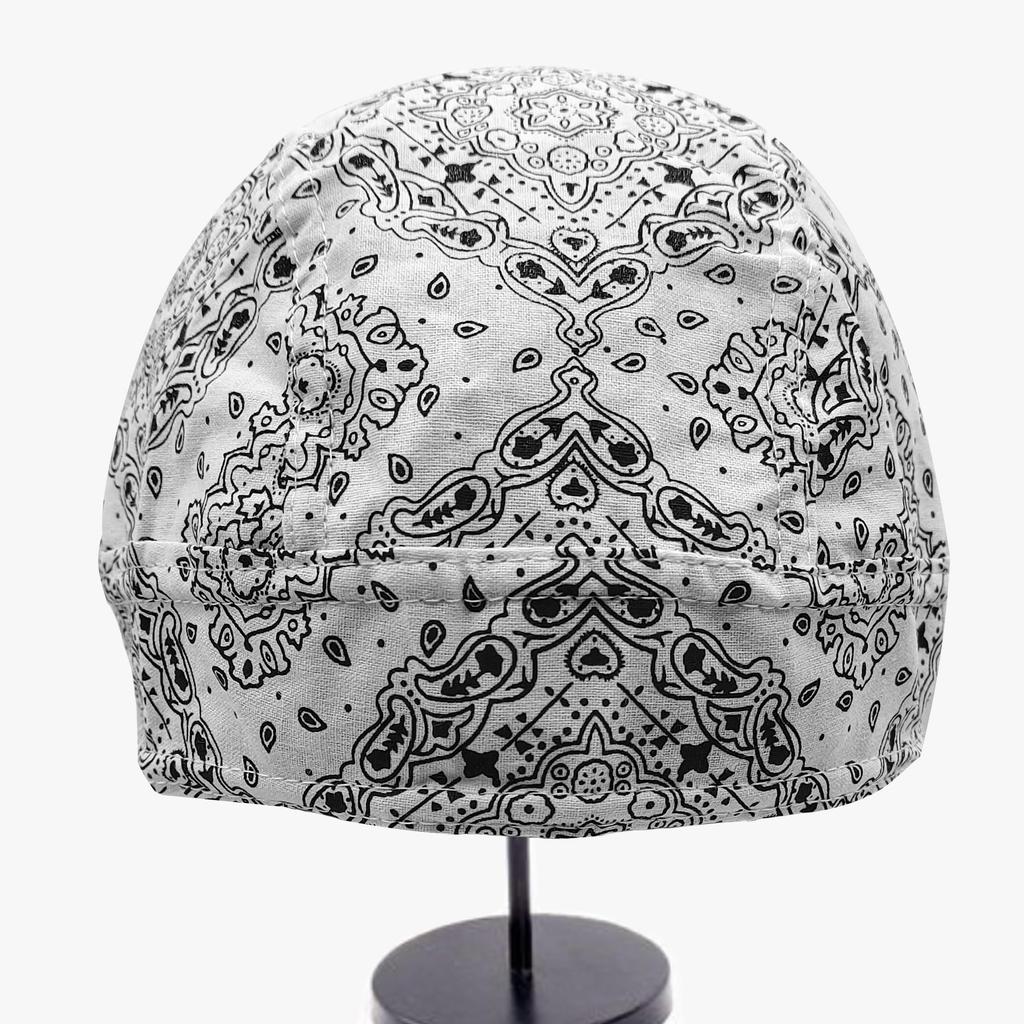 Trifong Bandana Cap White Cotton Paisley Bandana Pirate Hat Quick Dry Sweat Absorption Breathable Summer UV Cut Do-rag Inner Cap Bicycle Helmet