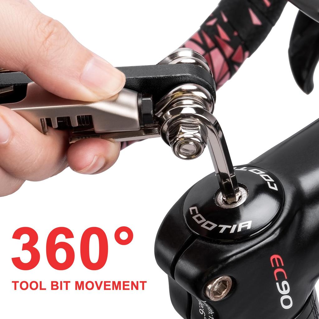 Bike Multi-Tool - Bike Chain ToolTorxHexDriver - Bicycle Multi-Tool Kit Compact and Lightweight Road Bike and Mountain Bike Repair Tools (Black)
