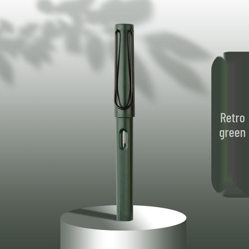 Refillable Ergonomic Fountain Pen for Students - Transparent Colored Plastic Design