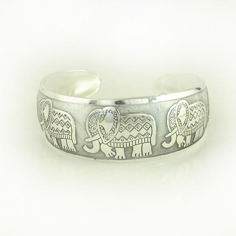 Vintage Cuff Bracelet Tibetan copper Plated Carved Flower Geometric Animal Opening Bangle Adjustable Indian Zircon Women Gifts
