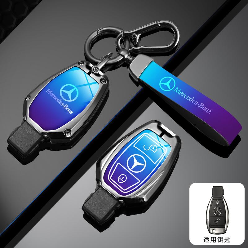 RPO5   Leather Car Key Case Fob for Mercedes Benz A B C S Class AMG GLA CLA GLC W176 W221 W204 W205 Suede Car Key Cover Bag