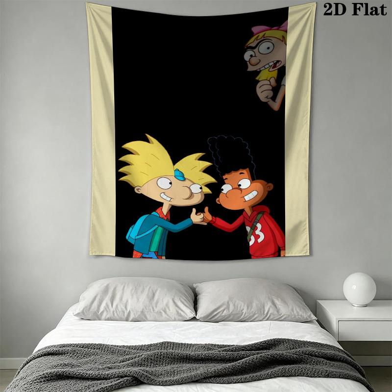 Hey Arnold Wall Tapestry Aesthetic Wall Hanging Printed Fabric Blanket Decorative Tapestries for Bedroom Living Room Home Decor