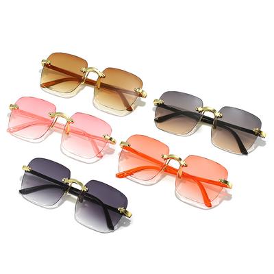 Square Sunglasses Woman Fashion Rimless Gradient Sun Glasses Brand Designer Sunglasses for Women