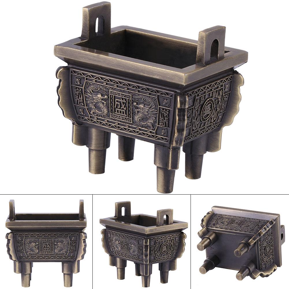 1Pc Mini Multi function Incense Stick Burner Holder Censer for Home Office Hotel(Bronze)