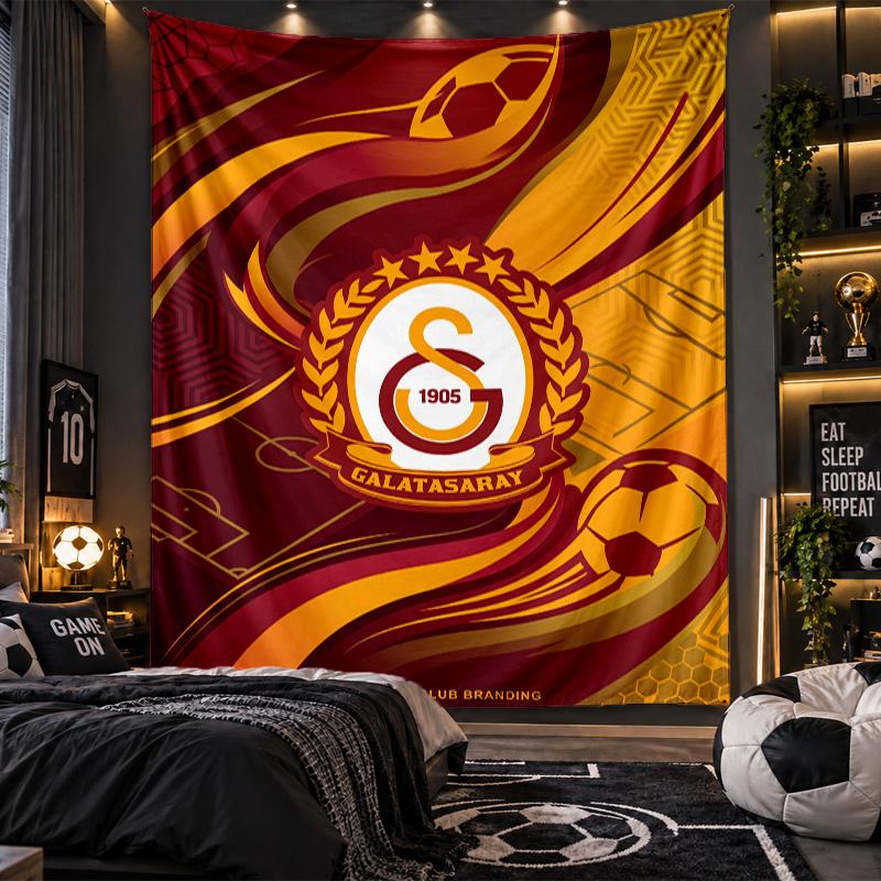 Arazzo da Appendere a Parete Tessuto Stampato Galatasaray FC per Soggiorno Camera da Letto Decorazione Casa