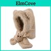 Cartoon Bear Knit Beanie With Warm Fleece Lining For Outdoor Winter Use