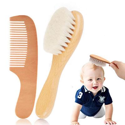 1/2Pcs Wool Comb Set for Babies, Wool Hair Comb for Washing Hair, Soft Fur Brush for Scalp Massage, Baby Fetal Hair Brush
